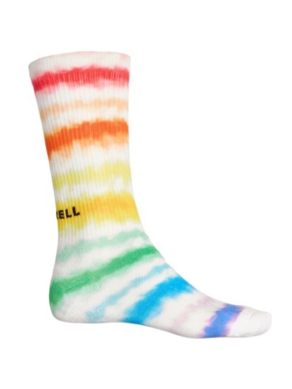 Merrill M/L Men’s White Multi Moc Cloud Rainbow Tie Dye Print Crew Hiking Socks